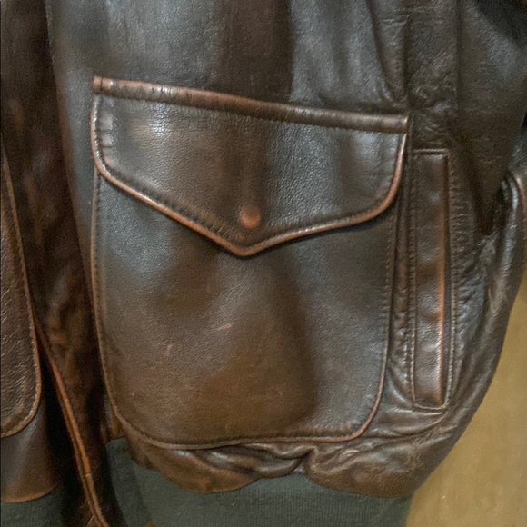 US Wings Brown Leather Jacket - Picture 4 of 16